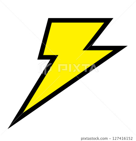 Lightning bolt simple flat illustration white background Lightning bolt simple flat illustration white background 127416152