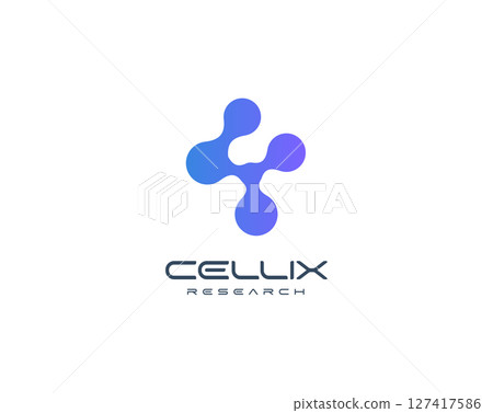 Abstract molecular logo with fusion organic shapes, representing science, biotech, and innovation. Ideal for tech startups, research firms, and data companies. Modern vector logo Abstract molecular logo with fusion organic shapes, representing science, biotech, and innovation. Ideal for tech startups, research firms, and data companies. Modern vector logo 127417586