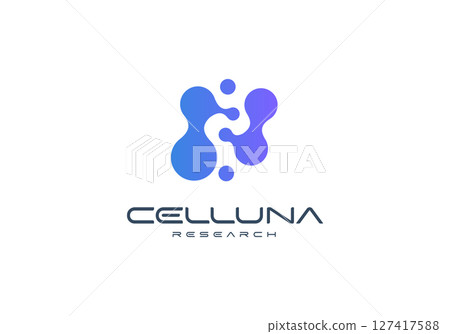 Abstract molecular logo with fusion organic shapes, representing science, biotech, and innovation. Ideal for tech startups, research firms, and data companies. Modern vector logo Abstract molecular logo with fusion organic shapes, representing science, biotech, and innovation. Ideal for tech startups, research firms, and data companies. Modern vector logo 127417588