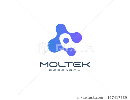 Abstract molecular logo with fusion organic shapes, representing science, biotech, and innovation. Ideal for tech startups, research firms, and data companies. Modern vector logo Abstract molecular logo with fusion organic shapes, representing science, biotech, and innovation. Ideal for tech startups, research firms, and data companies. Modern vector logo 127417589