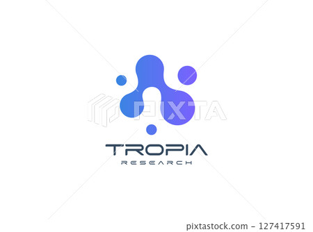 Abstract molecular logo with fusion organic shapes, representing science, biotech, and innovation. Ideal for tech startups, research firms, and data companies. Modern vector logo Abstract molecular logo with fusion organic shapes, representing science, biotech, and innovation. Ideal for tech startups, research firms, and data companies. Modern vector logo 127417591