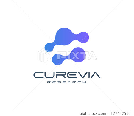 Abstract molecular logo with fusion organic shapes, representing science, biotech, and innovation. Ideal for tech startups, research firms, and data companies. Modern vector logo Abstract molecular logo with fusion organic shapes, representing science, biotech, and innovation. Ideal for tech startups, research firms, and data companies. Modern vector logo 127417593
