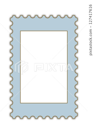 帶有陰影的淺藍色印章框架材料 127417616