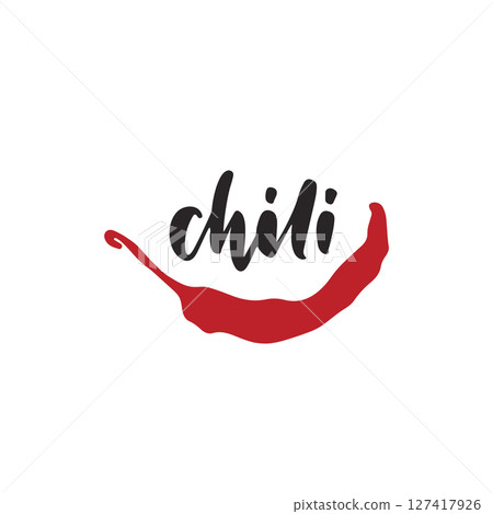 Chili pepper hand drawn clipart 127417926