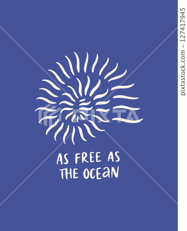 Hand drawn aesthetic coastal poster 127417945