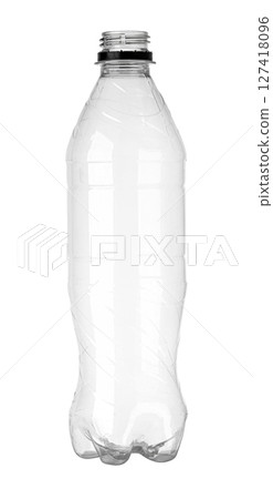 Empty plastic bottle standing on white background 127418096