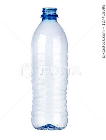 Empty plastic bottle standing on white background Empty plastic bottle standing on white background 127418098
