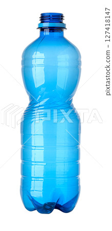 Empty plastic bottle isolated on white background showing recycling concept Empty plastic bottle isolated on white background showing recycling concept 127418147