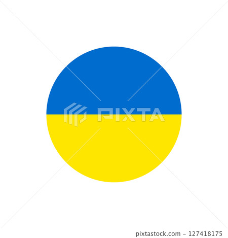 Vector flat round Ukraine flag 127418175