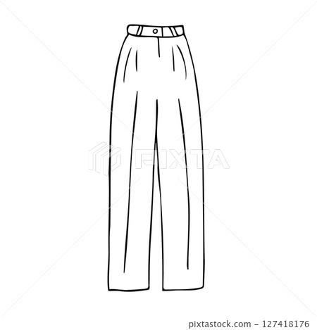 Vector hand drawn sketch doodle outline trousers 127418176