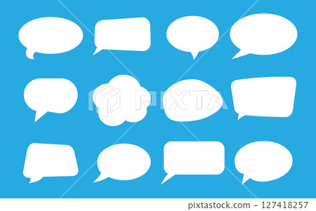 Collection of empty speech bubbles in various shapes. Vector illustration 127418257