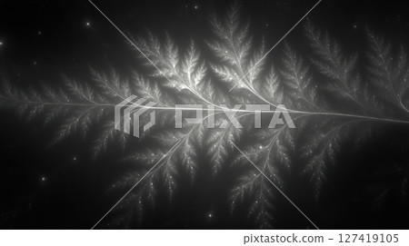 Fractal Plant Design Showcasing Intricate Details in a Surreal, Cosmic Environment Fractal Plant Design Showcasing Intricate Details in a Surreal, Cosmic Environment 127419105