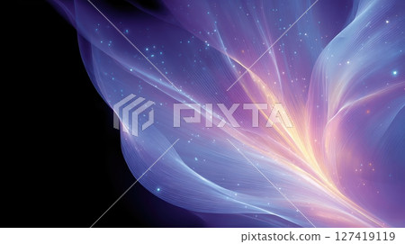 Holographic Image Displaying Dynamic Metamorphoses in a Cosmic Setting at Dusk Holographic Image Displaying Dynamic Metamorphoses in a Cosmic Setting at Dusk 127419119