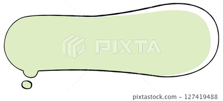 Simple, horizontal speech bubble with a line drawing style. Thoughts. Horizontal gourd. Tail left. Stylish color. 127419488