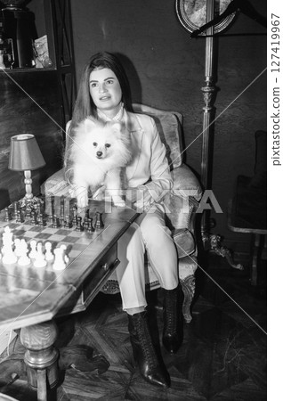 dog, woman, people 127419967