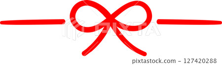 Simple red string ribbon knot Vector illustration 127420288