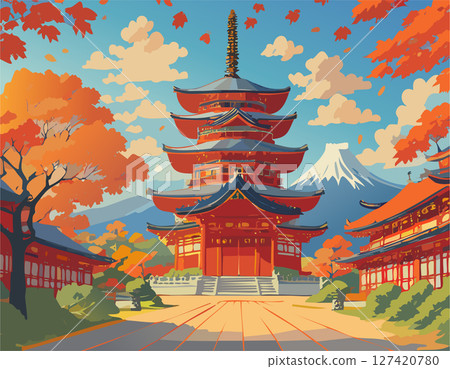 東大寺五重塔的秋景 127420780