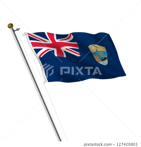 Saint Helena Flagpole with clipping path Saint Helena Flagpole with clipping path 127420801