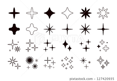 閃閃發光的圖標集 閃閃發光的圖標集 127420935