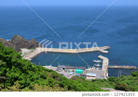 Aomori Prefecture, Tsugaru Peninsula, View of Obishima and Tappi Fishing Port from Tappizaki 127421355