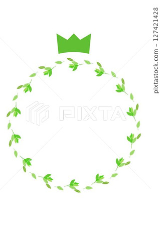 Simple leaf circle frame crown illustration material white background vector png 127421428
