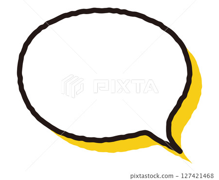 手繪風格黃色陰影氣泡橢圓 10 127421468