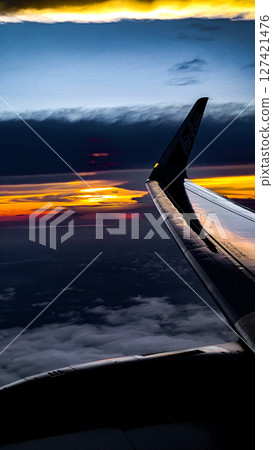 Scenery from the plane that makes you feel the excitement of traveling Scenery from the plane that makes you feel the excitement of traveling 127421476