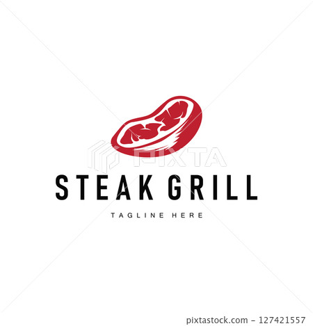 steak logo design concept steak meat bbq simple illustration symbol template food meat delicious brand product cafe and restaurant business steak logo design concept steak meat bbq simple illustration symbol template food meat delicious brand product cafe and restaurant business 127421557