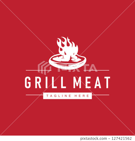 steak logo design concept steak meat bbq simple illustration symbol template food meat delicious brand product cafe and restaurant business steak logo design concept steak meat bbq simple illustration symbol template food meat delicious brand product cafe and restaurant business 127421562