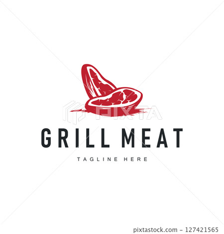 steak logo design concept steak meat bbq simple illustration symbol template food meat delicious brand product cafe and restaurant business steak logo design concept steak meat bbq simple illustration symbol template food meat delicious brand product cafe and restaurant business 127421565