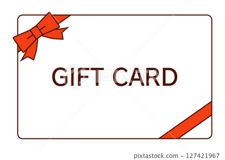 紅絲帶的禮品卡 127421967