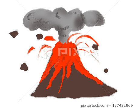 火山爆發的插圖 127421969