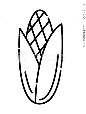 Corn black and white vector line icon Corn black and white vector line icon 127421994