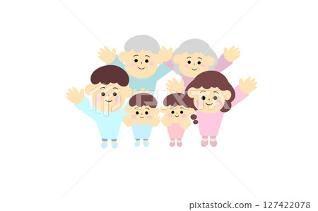 一個快樂的家庭伸出雙臂 127422078