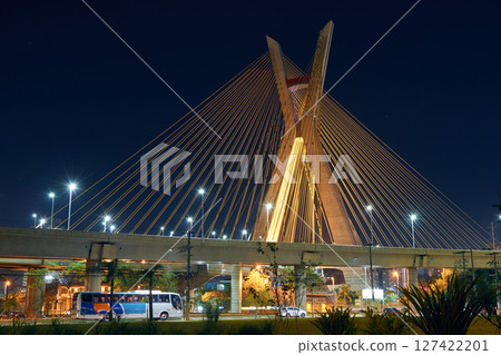 Cable-stayed bridge in Sao Paulo. Cable-stayed bridge in Sao Paulo. 127422201