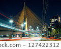 Urban cityscape with a cable-stayed bridge in Sao Paulo. 127422312