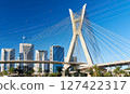 Cable-stayed bridge in Sao Paulo. 127422317