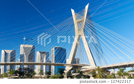 Cable-stayed bridge in Sao Paulo. 127422317