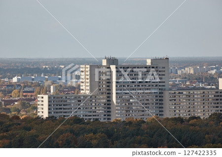 Big dull apartment block 127422335