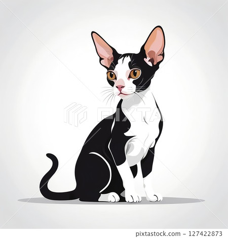 The Cornish Rex cat is outgoing and calm. 127422873