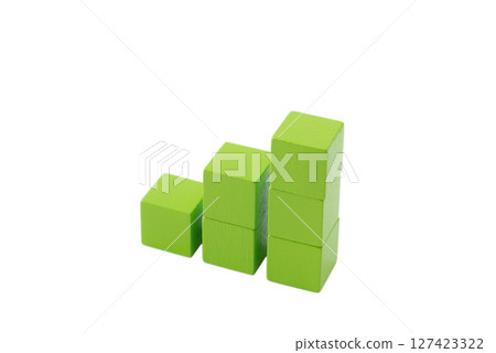 透明背景上堆放在樓梯上的黃綠色積木(png) 透明背景上堆放在樓梯上的黃綠色積木(png) 127423322