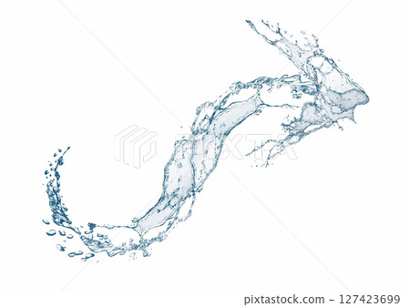 3d illustration of abstract blue water splash 3d illustration of abstract blue water splash 127423699