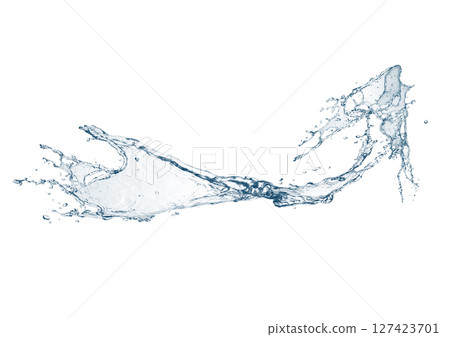 3d illustration of abstract blue water splash 127423701