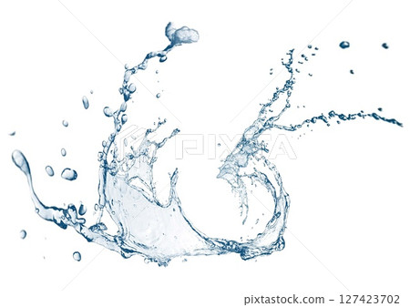 3d illustration of abstract blue water splash 127423702
