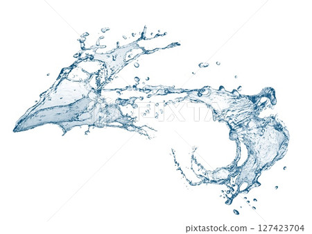 3d illustration of abstract blue water splash 127423704