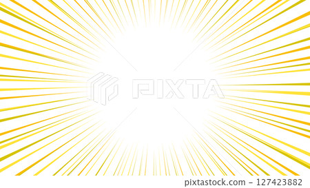 筆觸旭日集中線背景/黃色02 127423882