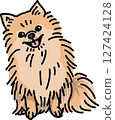 Pomeranian dog illustration color 127424128