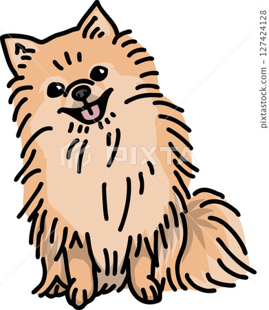 博美犬插畫色彩 博美犬插畫色彩 127424128