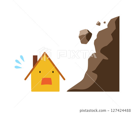 簡單說明因山體滑坡而陷入恐慌的房屋 127424488