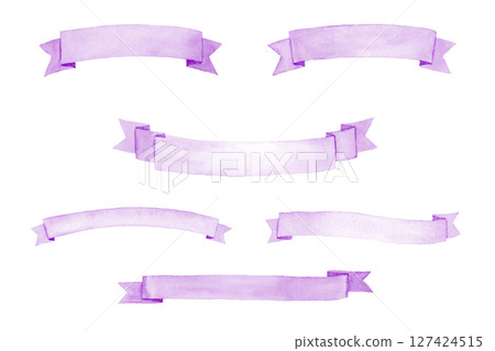Set of watercolor purple banners 127424515